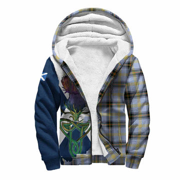 Bell Tartan Family Crest Sherpa Hoodie Scottish Thistle Celtic Inspired