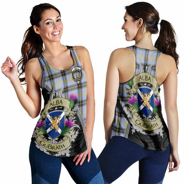 Tartan Vibes Clothing Bell Tartan Family Crest Women's Racerback Tanks Lion Rampant Royal Thistle Shield Celtic Inspired