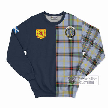 Tartan Vibes Clothing Bell Tartan Sweatshirt with Scottish Lion Royal Arm Half Style