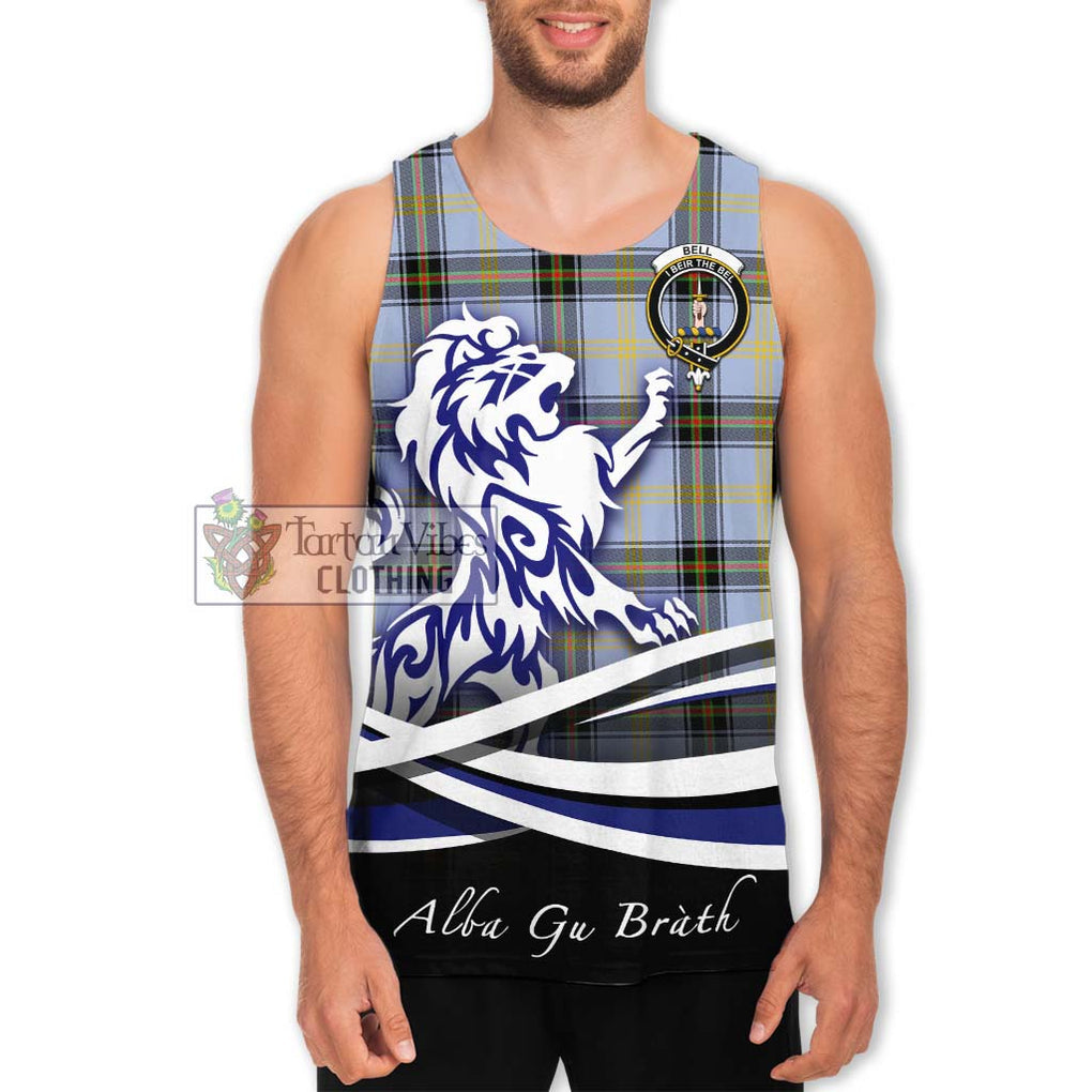 Bell Tartan Men's Tank Top with Alba Gu Brath Regal Lion Emblem Men - Tartanvibesclothing Shop