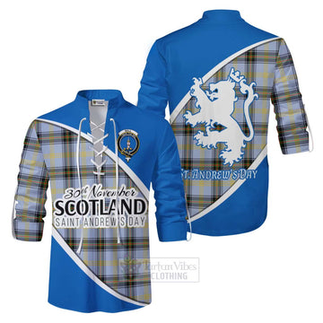 Tartan Vibes Clothing Bell Family Crest Tartan Ghillie Kilt Shirt Celebrate Saint Andrew's Day in Style