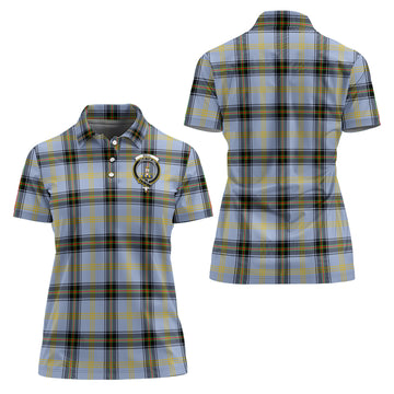Bell Tartan Polo Shirt with Family Crest For Women