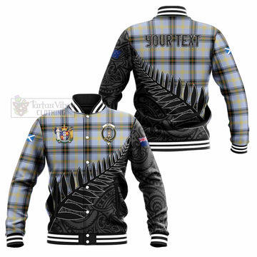 Bell Crest Tartan Baseball Jacket with New Zealand Silver Fern Half Style