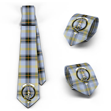 Bell Tartan Classic Necktie with Family Crest
