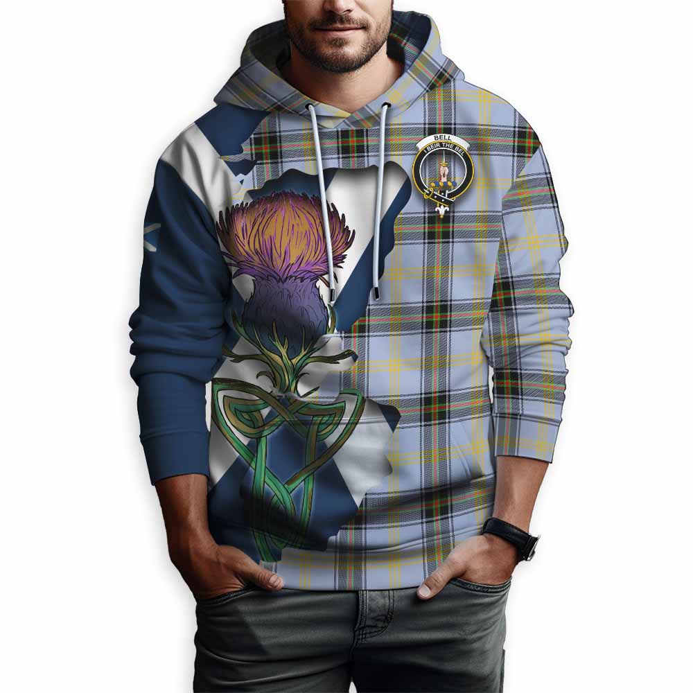 Tartan Vibes Clothing Bell Tartan Family Crest Hoodie Scottish Thistle Celtic Inspired
