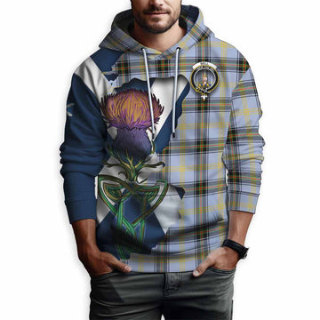 Tartan Vibes Clothing Bell Tartan Family Crest Hoodie Scottish Thistle Celtic Inspired