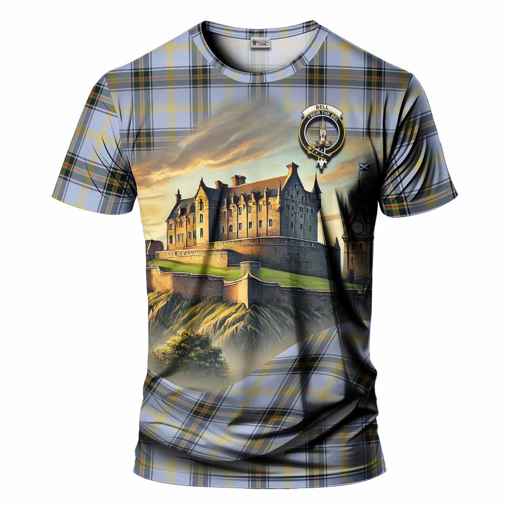 Tartan Vibes Clothing Bell Tartan Family Crest T-Shirt with Scottish Ancient Castle Stype