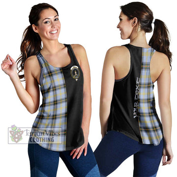 Bell Tartan Women's Racerback Tanks with Family Crest and Half Of Me Style 4XL - Tartanvibesclothing Shop