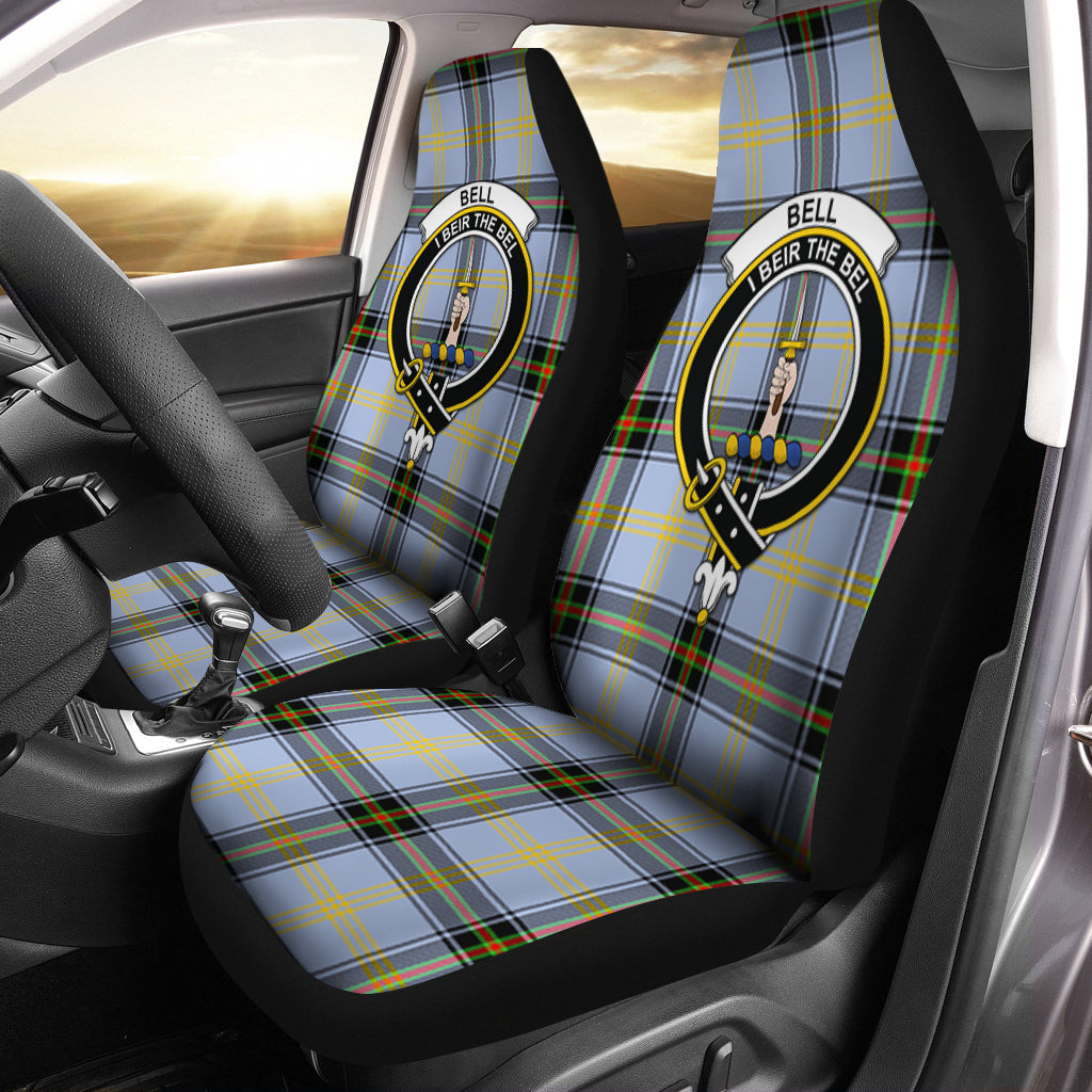 Bell Tartan Car Seat Cover with Family Crest One Size - Tartanvibesclothing