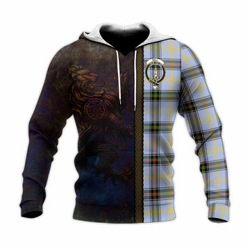 Bell Tartan Family Crest Knitted Hoodie Alba Gu Brath Be Brave Lion Ancient Style
