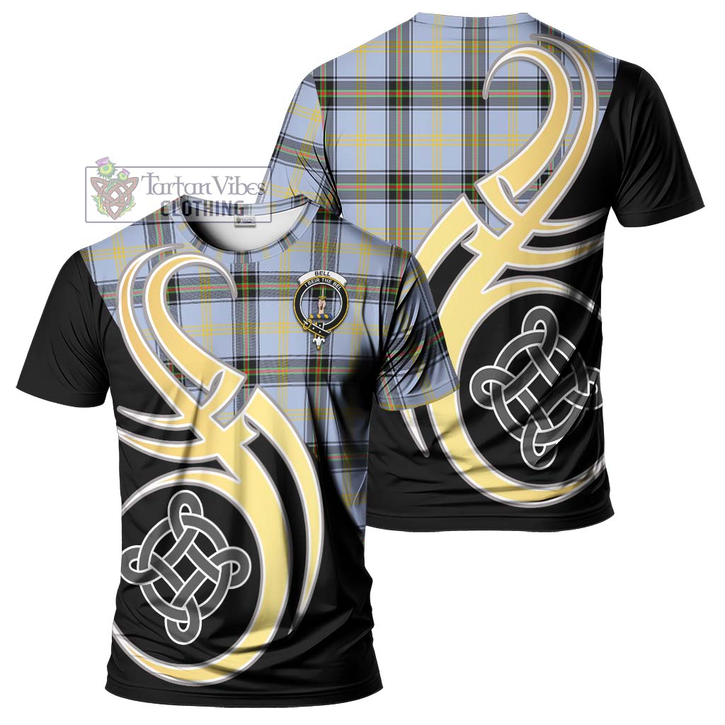 Tartan Vibes Clothing Bell Tartan T-Shirt with Family Crest and Celtic Symbol Style