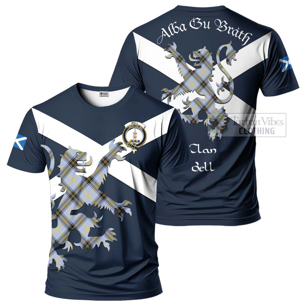 Tartan Vibes Clothing Bell Tartan Lion Rampant T-Shirt – Proudly Display Your Heritage with Alba Gu Brath and Clan Name