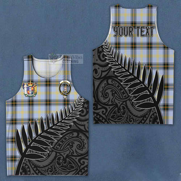 Tartan Vibes Clothing Bell Crest Tartan Men's Tank Top with New Zealand Silver Fern Half Style