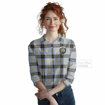 Tartan Vibes Clothing Bell Tartan Women's Casual Shirt with Family Crest DNA In Me Style