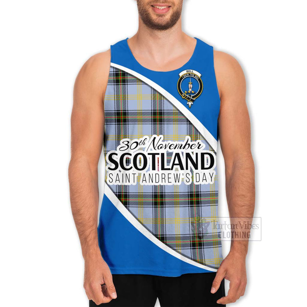 Tartan Vibes Clothing Bell Family Crest Tartan Men's Tank Top Celebrate Saint Andrew's Day in Style