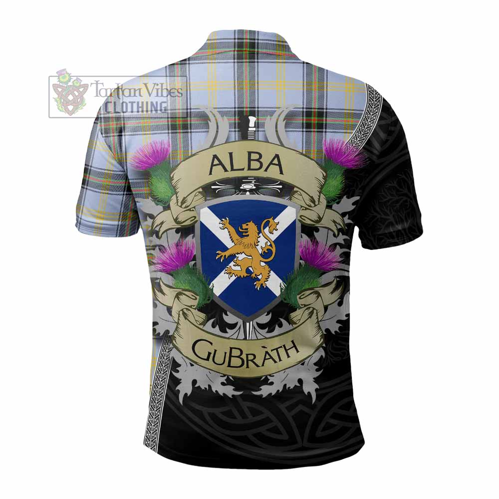 Tartan Vibes Clothing Bell Tartan Family Crest Polo Shirt Lion Rampant Royal Thistle Shield Celtic Inspired
