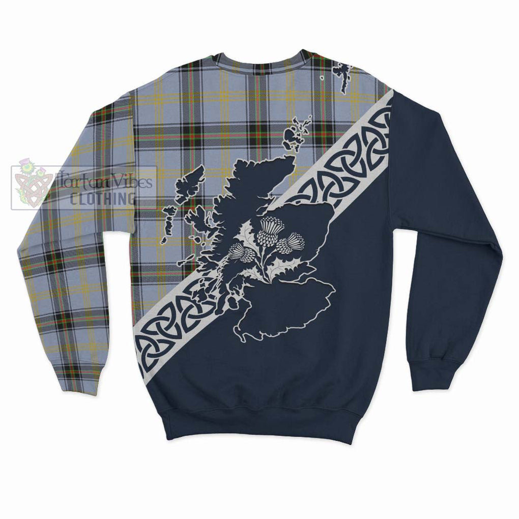 Tartan Vibes Clothing Bell Tartan Sweatshirt Featuring Thistle and Scotland Map