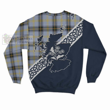 Tartan Vibes Clothing Bell Tartan Sweatshirt Featuring Thistle and Scotland Map