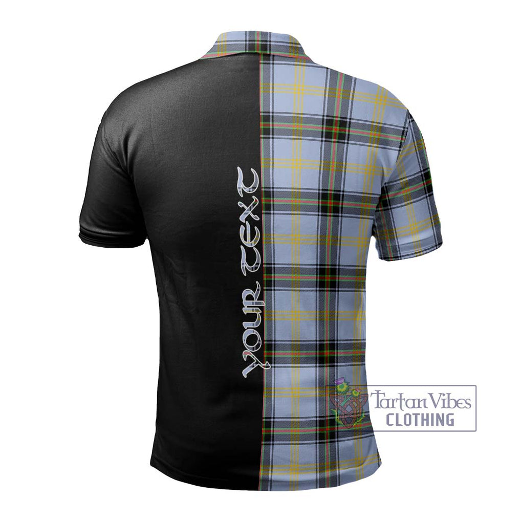 Bell Tartan Polo Shirt with Family Crest and Half Of Me Style - Tartanvibesclothing Shop