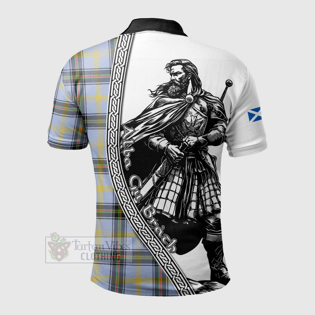Tartan Vibes Clothing Bell Tartan Clan Crest Polo Shirt with Highlander Warrior Celtic Style