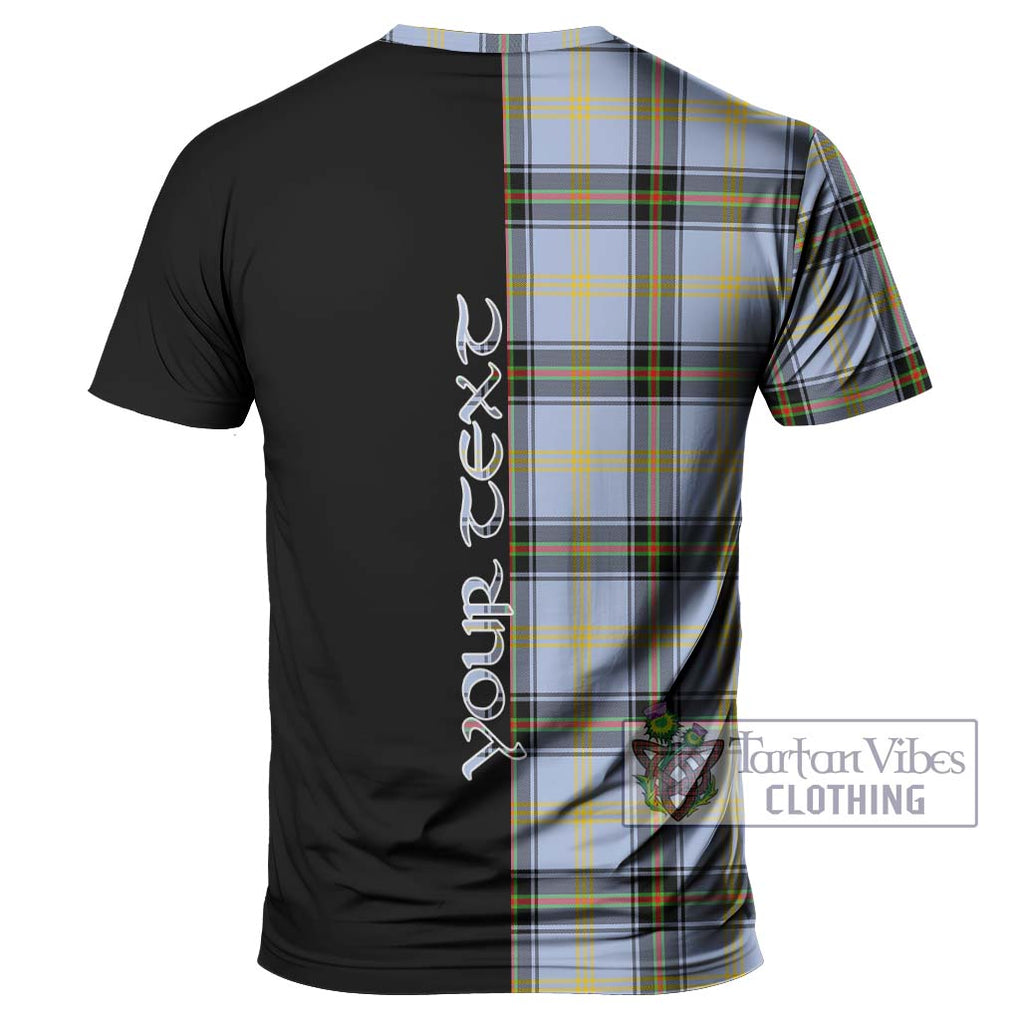 Bell Tartan T-Shirt with Family Crest and Half Of Me Style - Tartanvibesclothing Shop