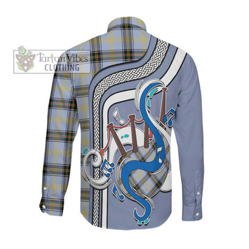 Bell Tartan Long Sleeve Button Shirt with Epic Bagpipe Style