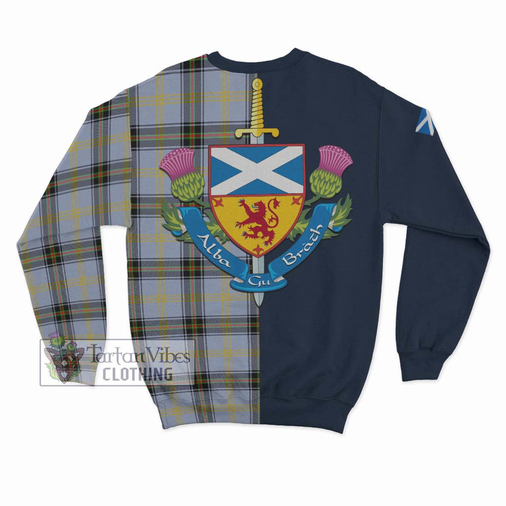 Tartan Vibes Clothing Bell Tartan Sweatshirt with Scottish Lion Royal Arm Half Style