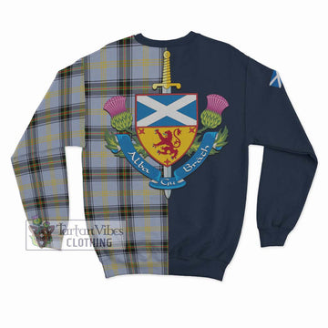 Tartan Vibes Clothing Bell Tartan Sweatshirt with Scottish Lion Royal Arm Half Style