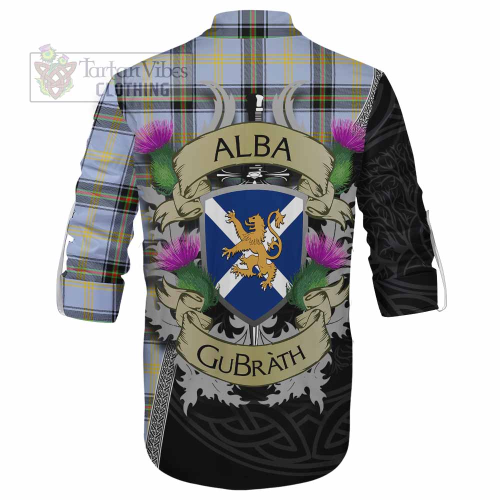 Tartan Vibes Clothing Bell Tartan Family Crest Ghillie Kilt Shirt Lion Rampant Royal Thistle Shield Celtic Inspired