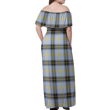 Bell Tartan Off Shoulder Long Dress