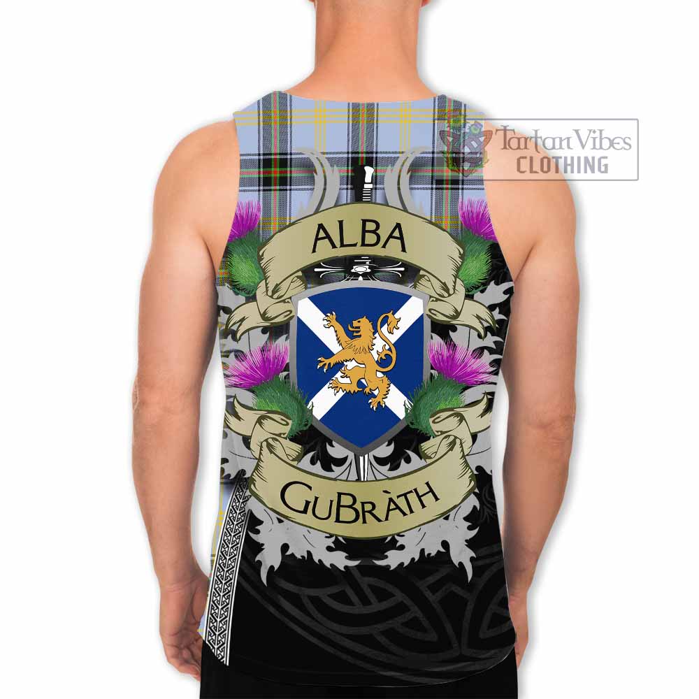 Tartan Vibes Clothing Bell Tartan Family Crest Men's Tank Top Lion Rampant Royal Thistle Shield Celtic Inspired