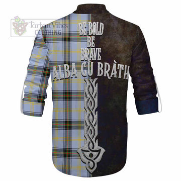 Bell Tartan Family Crest Ghillie Kilt Shirt Alba Gu Brath Be Brave Lion Ancient Style
