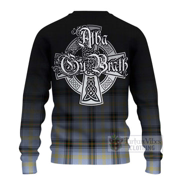 Tartan Vibes Clothing Bell Tartan Knitted Sweater Featuring Alba Gu Brath Family Crest Celtic Inspired