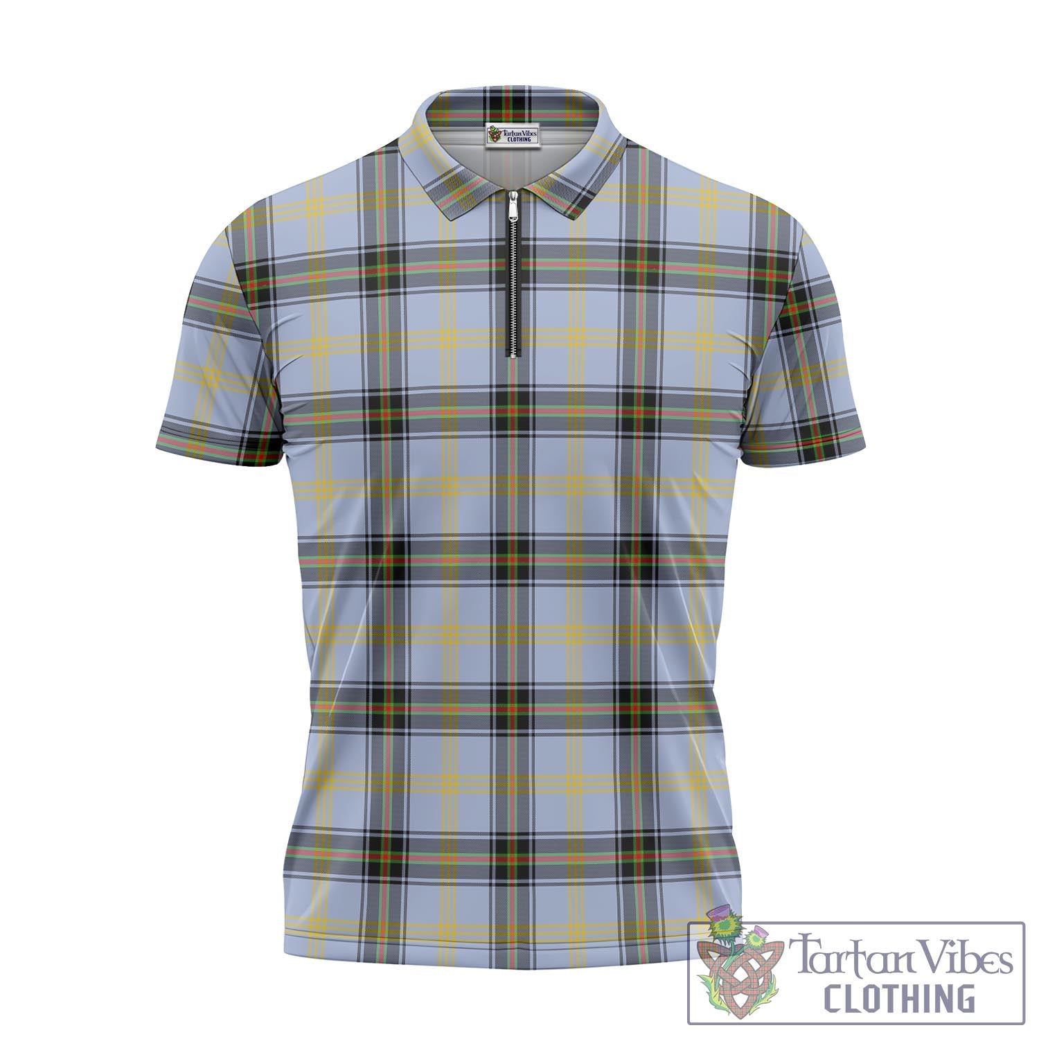 Tartan Vibes Clothing Bell Tartan Zipper Polo Shirt