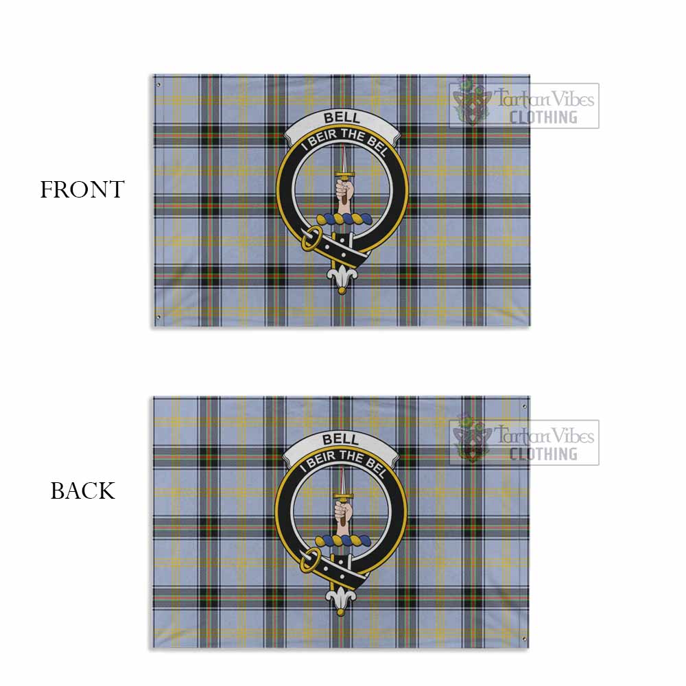 Tartan Vibes Clothing Bell Tartan House Flag with Family Crest