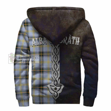 Bell Tartan Family Crest Sherpa Hoodie Alba Gu Brath Be Brave Lion Ancient Style