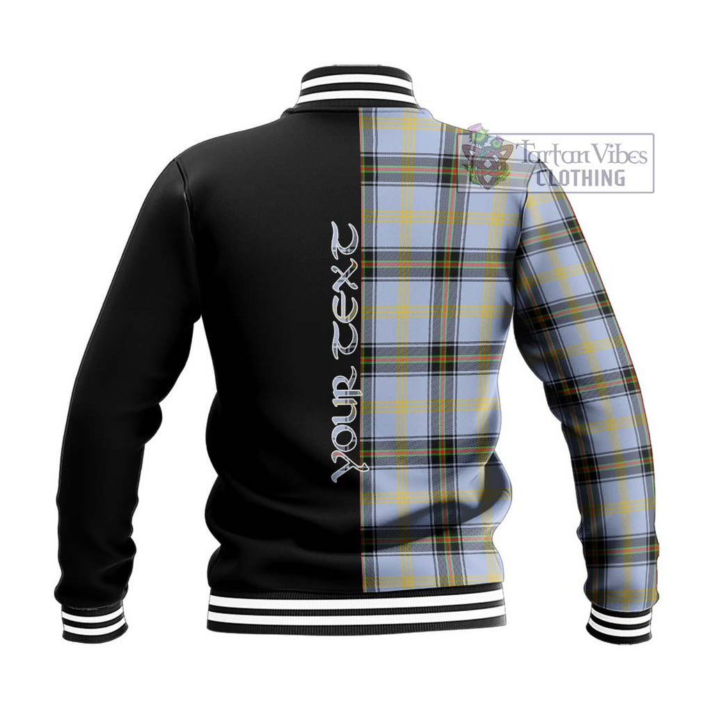 Bell Tartan Baseball Jacket with Family Crest and Half Of Me Style - Tartan Vibes Clothing