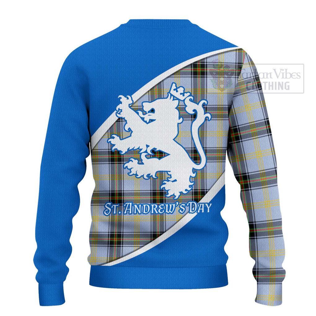 Tartan Vibes Clothing Bell Family Crest Tartan Knitted Sweater Celebrate Saint Andrew's Day in Style
