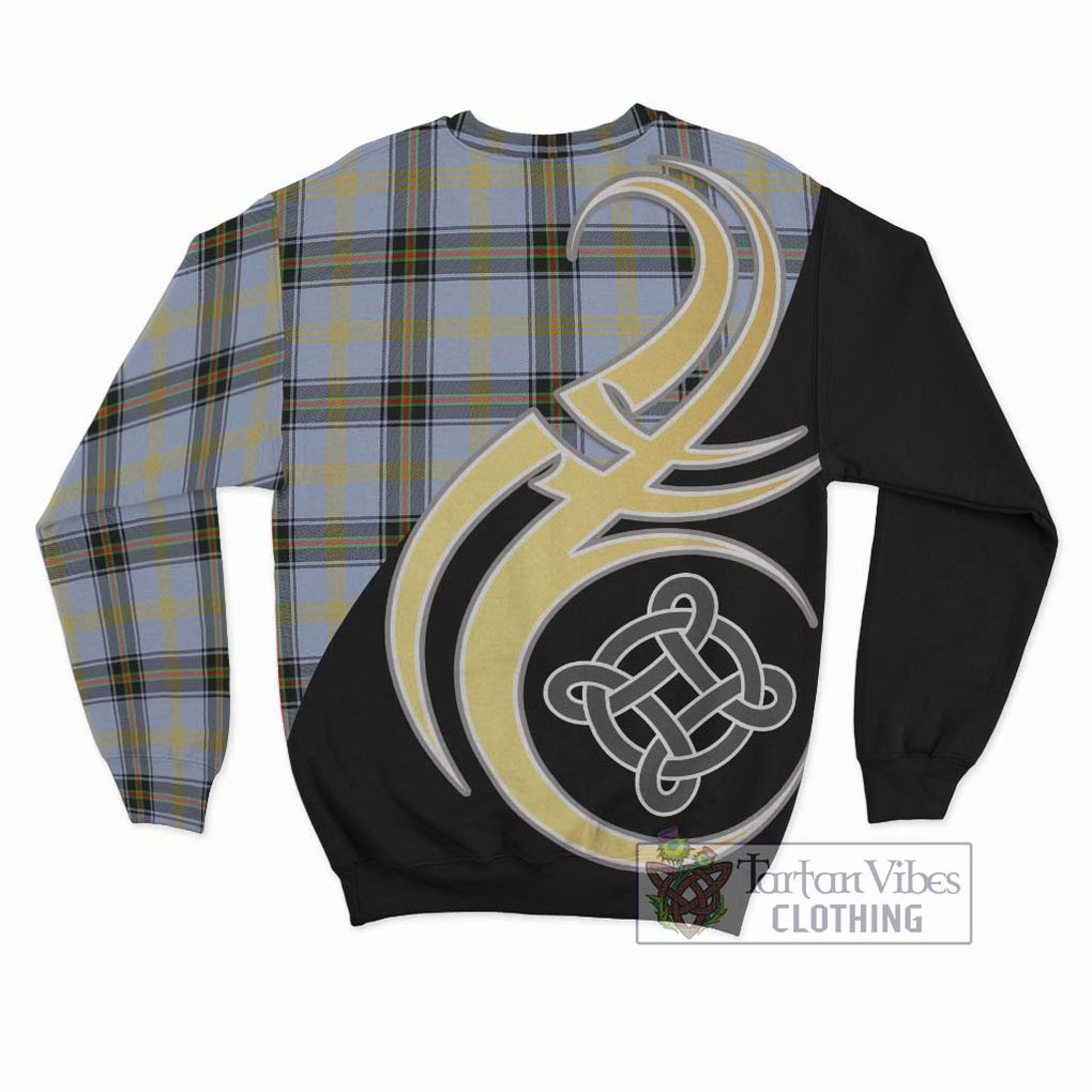 Bell Tartan Sweatshirt with Family Crest and Celtic Symbol Style - Tartan Vibes Clothing