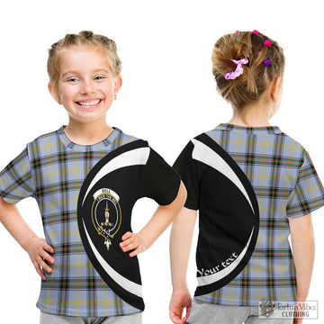 Bell Tartan Kid T-Shirt with Family Crest Circle Style - Tartan Vibes Clothing