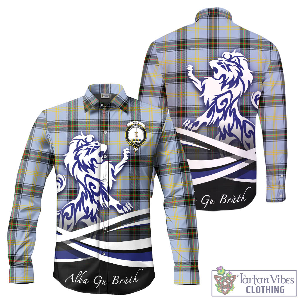bell-tartan-long-sleeve-button-up-shirt-with-alba-gu-brath-regal-lion-emblem