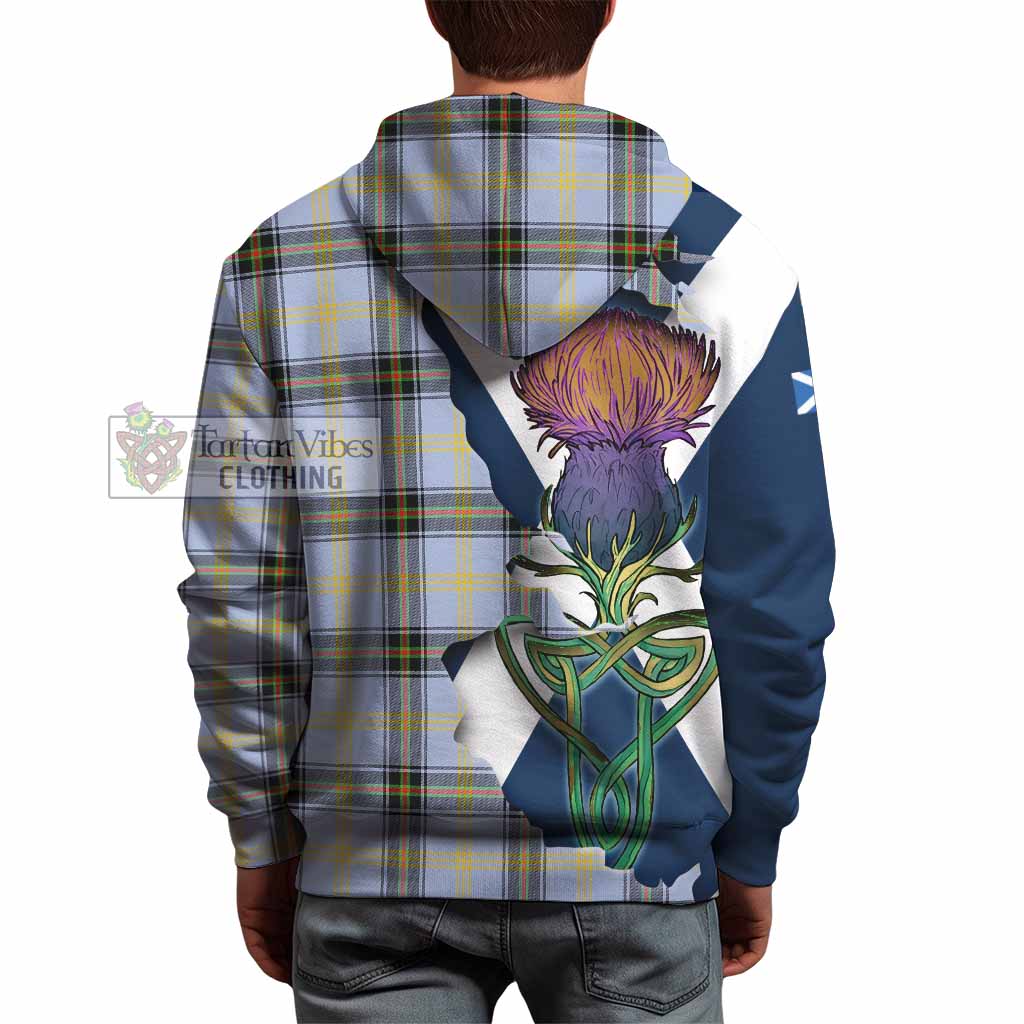 Tartan Vibes Clothing Bell Tartan Family Crest Hoodie Scottish Thistle Celtic Inspired