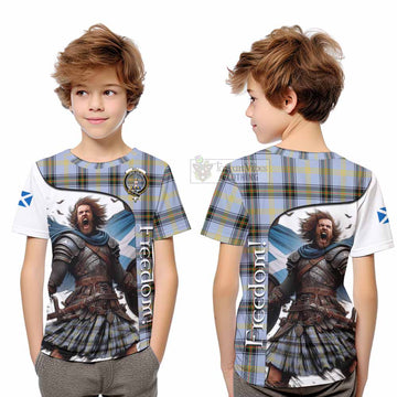 Tartan Vibes Clothing Bell Crest Tartan Kid T-Shirt Inspired by the Freedom of Scottish Warrior