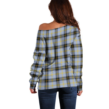 Bell Tartan Off Shoulder Women Sweater