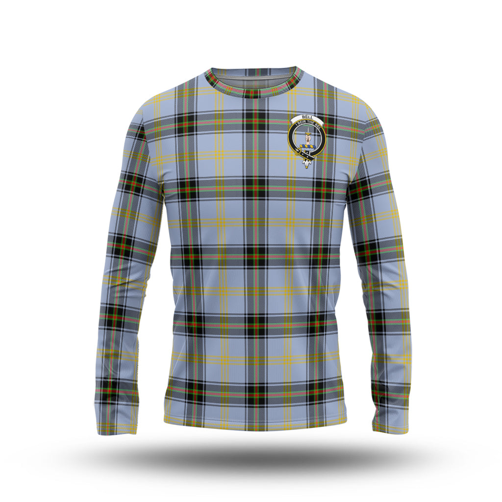 Bell Tartan Long Sleeve T-Shirt with Family Crest - Tartanvibesclothing