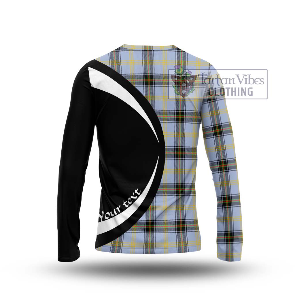 Bell Tartan Long Sleeve T-Shirt with Family Crest Circle Style - Tartan Vibes Clothing