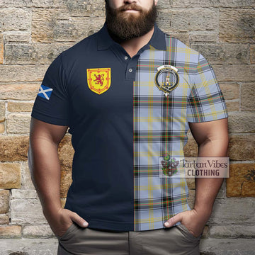 Bell Tartan Polo Shirt Alba with Scottish Lion Royal Arm Half Style