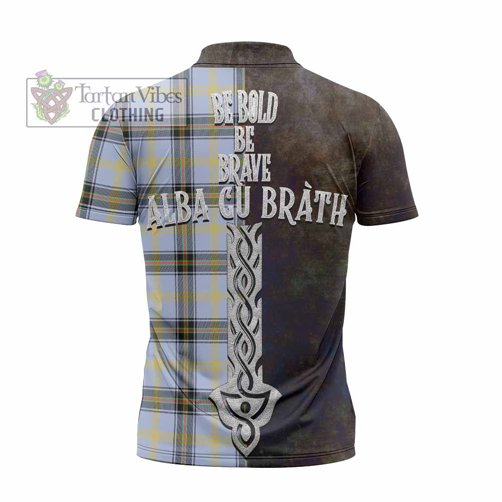 Tartan Vibes Clothing Bell Tartan Family Crest Zipper Polo Shirt Alba Gu Brath Be Brave Lion Ancient Style