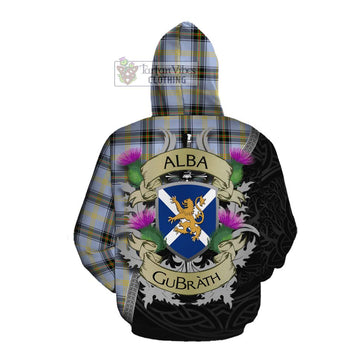 Tartan Vibes Clothing Bell Tartan Family Crest Cotton Hoodie Lion Rampant Royal Thistle Shield Celtic Inspired