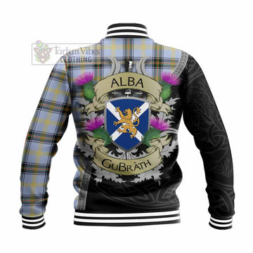 Bell Tartan Family Crest Baseball Jacket Lion Rampant Royal Thistle Shield Celtic Inspired